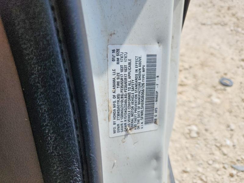 2016 Honda Odyssey მანქანა იყიდება აუქციონზე, vin: 5FNRL5H69GB066126, აუქციონის ნომერი: 61579486