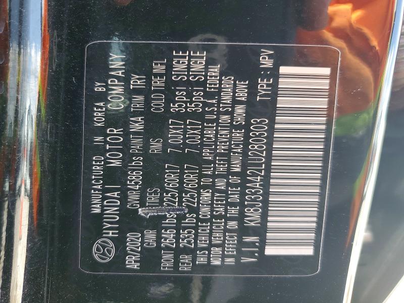Продаж на аукціоні авто 2020 Hyundai Tucson, vin: KM8J33A42LU280303, номер лоту: 85630615