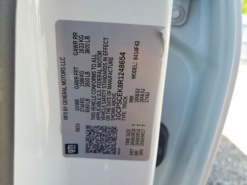 60613326 :رقم المزاد ، 1GCPSCEK8R1248654 vin ، 2024 Chevrolet Colorado مزاد بيع