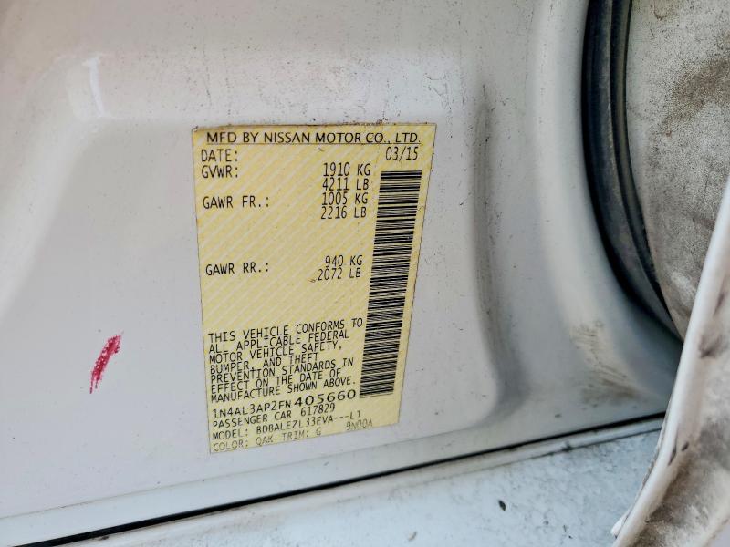 60799866 :رقم المزاد ، 1N4AL3AP2FN405660 vin ، 2015 Nissan Altima مزاد بيع