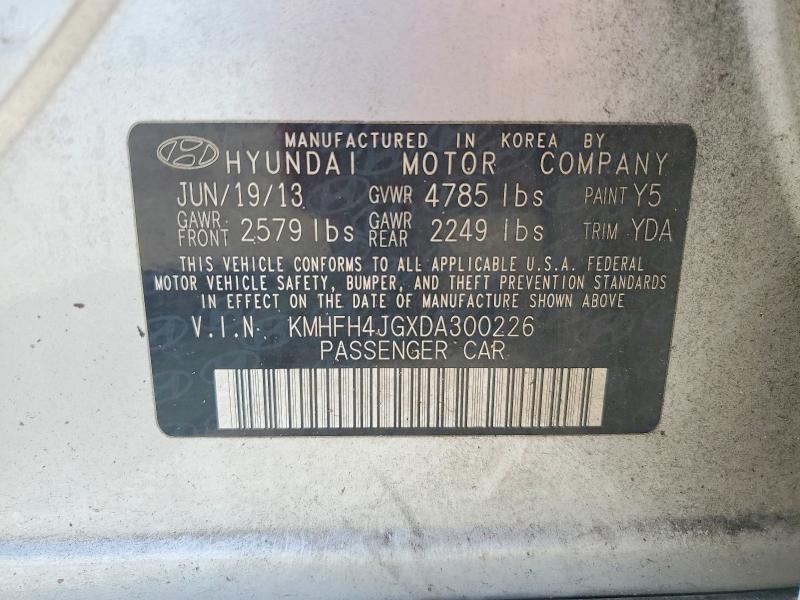 61773536 :رقم المزاد ، KMHFH4JGXDA300226 vin ، 2013 Hyundai Azera مزاد بيع