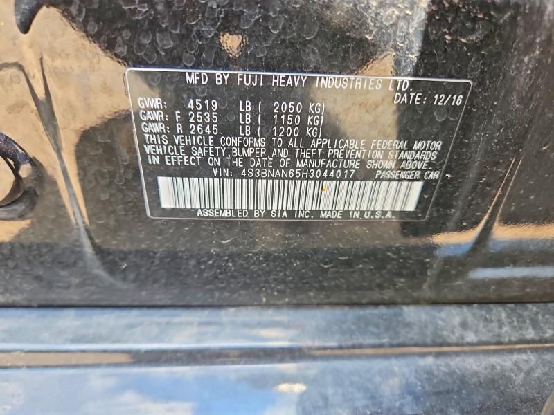 61369916 :رقم المزاد ، 4S3BNAN65H3044017 vin ، 2017 Subaru Legacy مزاد بيع