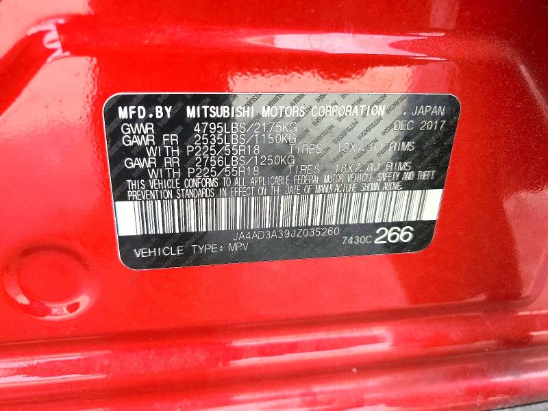 Продажа на аукционе авто 2018 Mitsubishi Outlander, vin: JA4AD3A39JZ035260, номер лота: 61529436