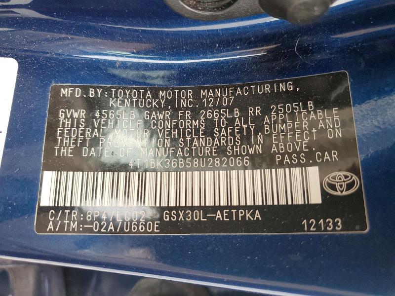 Aukcja sprzedaży 2008 Toyota Avalon, vin: 4T1BK36B58U282066, numer aukcji: 60627946