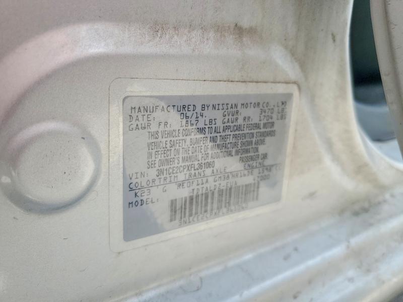 57210426 :رقم المزاد ، 3N1CE2CPXFL361060 vin ، 2015 Nissan Versa Note مزاد بيع