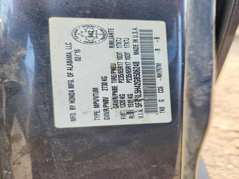 2016 Honda Odyssey მანქანა იყიდება აუქციონზე, vin: 5FNRL5H42GB506248, აუქციონის ნომერი: 60839946