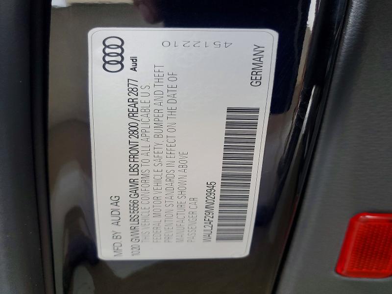 Aukcja sprzedaży 2021 Audi A6, vin: WAUL2AF29MN029945, numer aukcji: 61175536