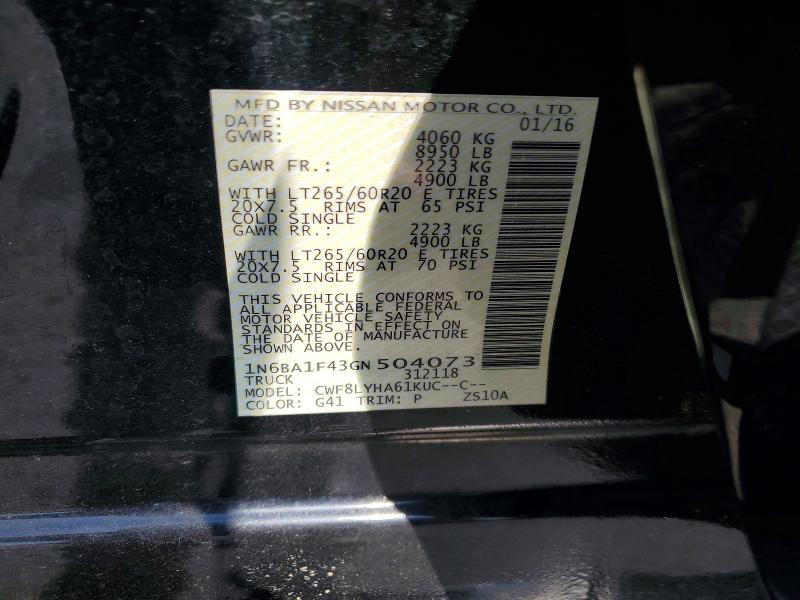Продажа на аукционе авто 2016 Nissan Titan Xd, vin: 1N6BA1F43GN504073, номер лота: 59334916