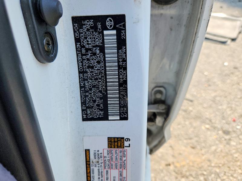 62574256 :رقم المزاد ، JTDKB22UX40080489 vin ، 2004 Toyota Prius مزاد بيع