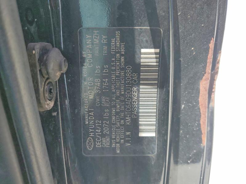 2013 Hyundai Veloster მანქანა იყიდება აუქციონზე, vin: KMHTC6AD9DU130880, აუქციონის ნომერი: 60567276