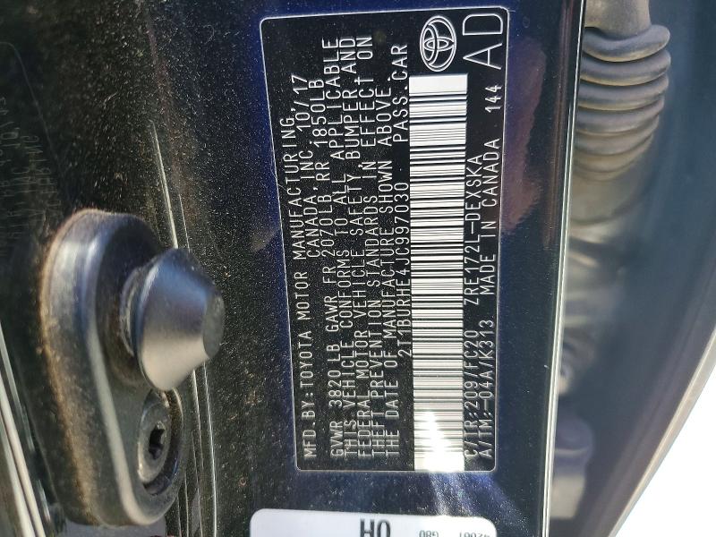 Продаж на аукціоні авто 2018 Toyota Corolla, vin: 2T1BURHE4JC997030, номер лоту: 59729746