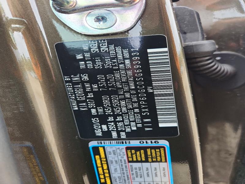 Aukcja sprzedaży 2025 Kia Telluride, vin: 5XYP6DGC0SG693931, numer aukcji: 61033386