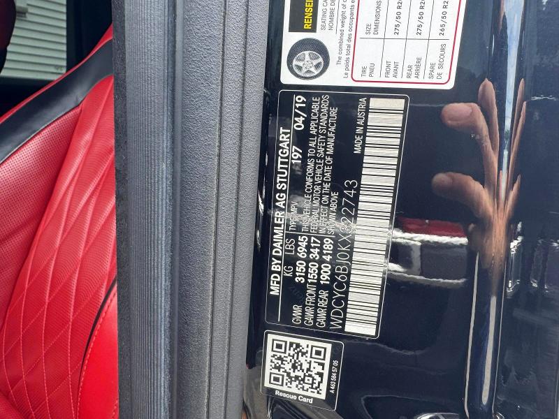 Aukcja sprzedaży 2019 Mercedes-benz G, vin: WDCYC6BJ0KX322743, numer aukcji: 63102316