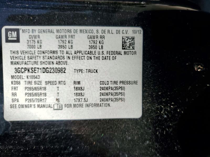 2013 Chevrolet Silverado მანქანა იყიდება აუქციონზე, vin: 3GCPKSE71DG230982, აუქციონის ნომერი: 62547706