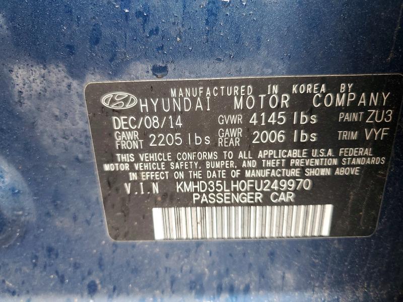 58530186 :رقم المزاد ، KMHD35LH0FU249970 vin ، 2015 Hyundai Elantra Gt مزاد بيع