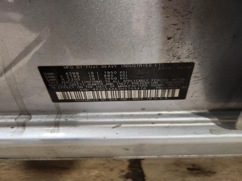 Aukcja sprzedaży 2017 Subaru Impreza, vin: 4S3GTAA63H3705478, numer aukcji: 62308976