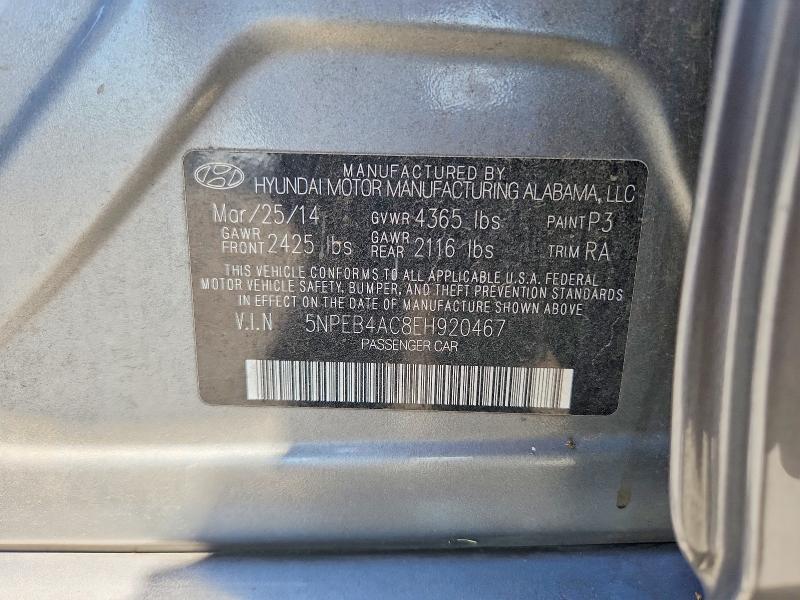 Aukcja sprzedaży 2014 Hyundai Sonata, vin: 5NPEB4AC8EH920467, numer aukcji: 62522636