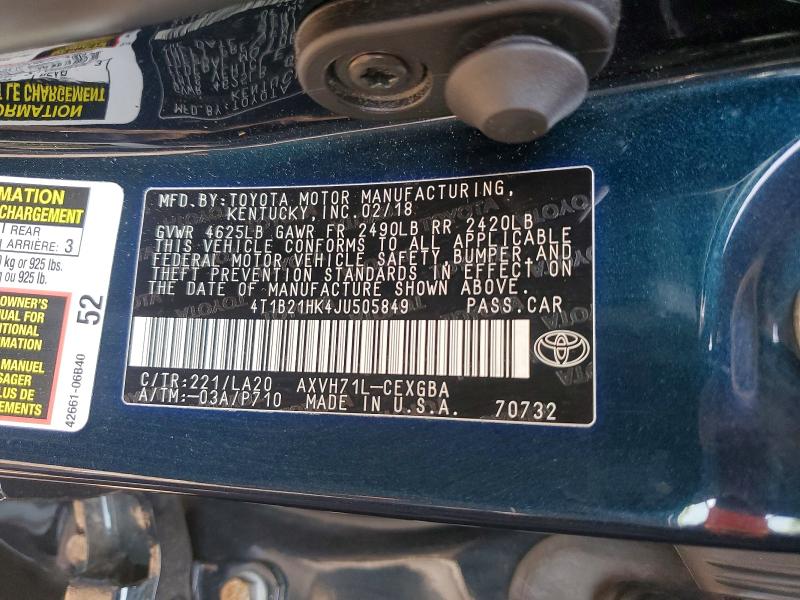 Aukcja sprzedaży 2018 Toyota Camry Hybrid, vin: 4T1B21HK4JU505849, numer aukcji: 62091146