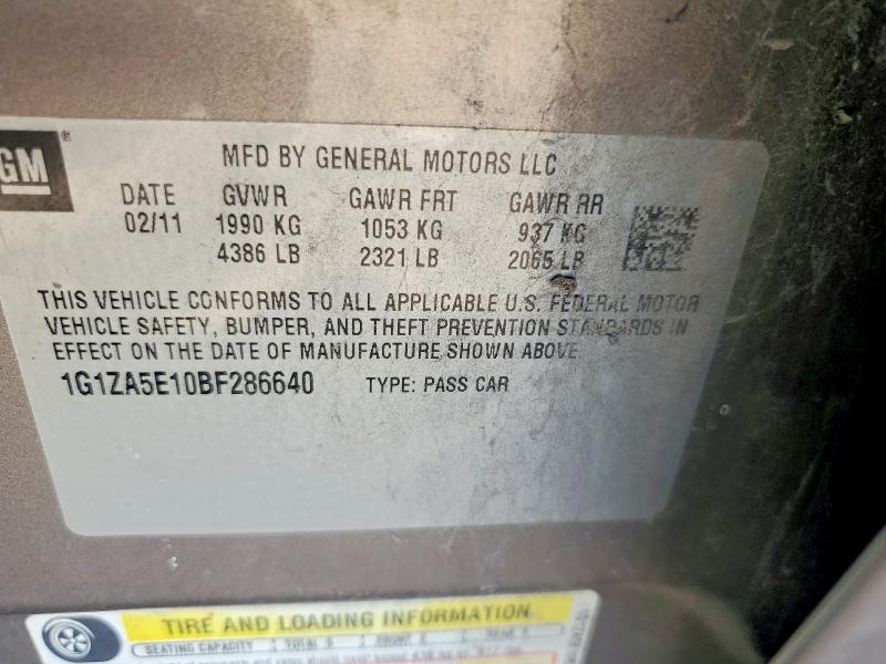 Aukcja sprzedaży 2011 Chevrolet Malibu, vin: 1G1ZA5E10BF286640, numer aukcji: 62840736