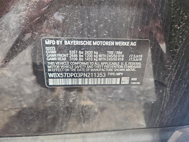 Aukcja sprzedaży 2023 Bmw X3, vin: WBX57DP03PN211353, numer aukcji: 59957856