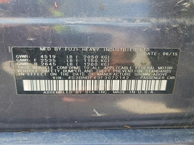 Aukcja sprzedaży 2015 Subaru Legacy, vin: 4S3BNBF63F3072142, numer aukcji: 60641076