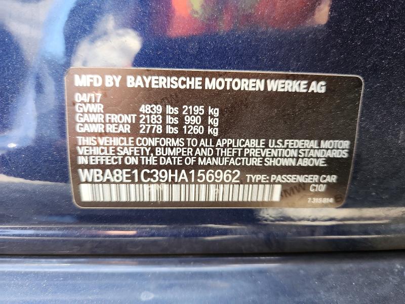 Продаж на аукціоні авто 2017 Bmw 330e, vin: WBA8E1C39HA156962, номер лоту: 61974636