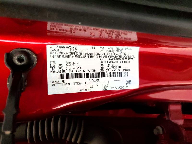 2015 Ford Focus მანქანა იყიდება აუქციონზე, vin: 1FADP3F26FL374875, აუქციონის ნომერი: 60255256