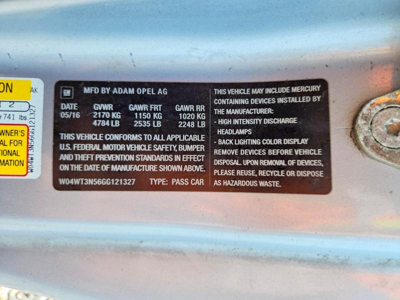 61249126 :رقم المزاد ، W04WT3N56GG121327 vin ، 2016 Buick Cascada مزاد بيع