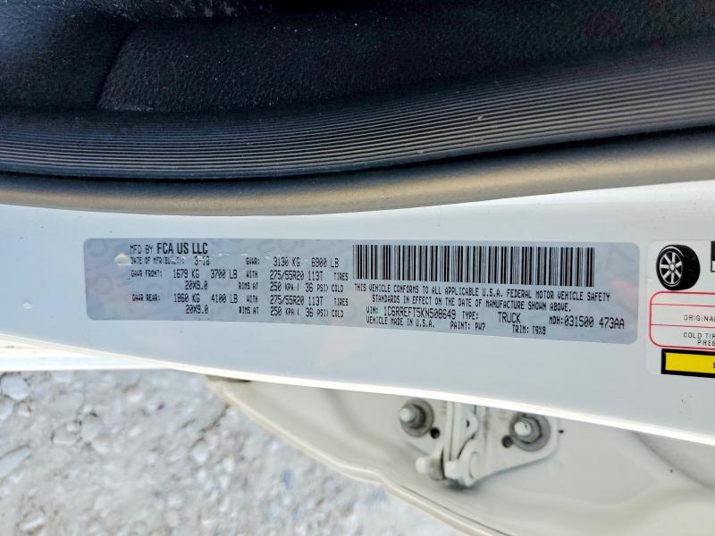 62106556 :رقم المزاد ، 1C6RREFT5KN508649 vin ، 2019 Ram 1500 مزاد بيع