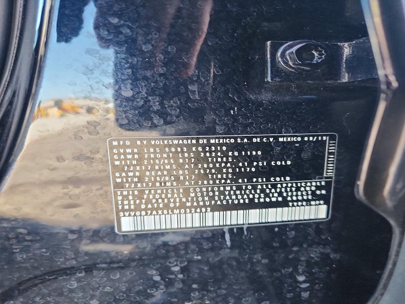60195346 :رقم المزاد ، 3VV0B7AX5LM032492 vin ، 2020 Volkswagen Tiguan مزاد بيع