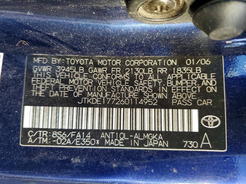 Auction sale of the 2006 Scion Tc, vin: JTKDE177260114952, lot number: 85458615