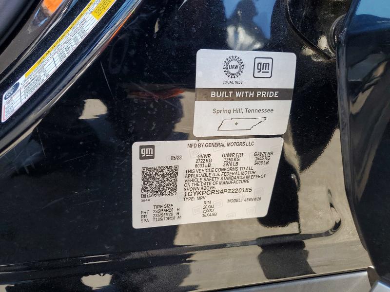 61170946 :رقم المزاد ، 1GYKPCRS4PZ220185 vin ، 2023 Cadillac Xt6 مزاد بيع