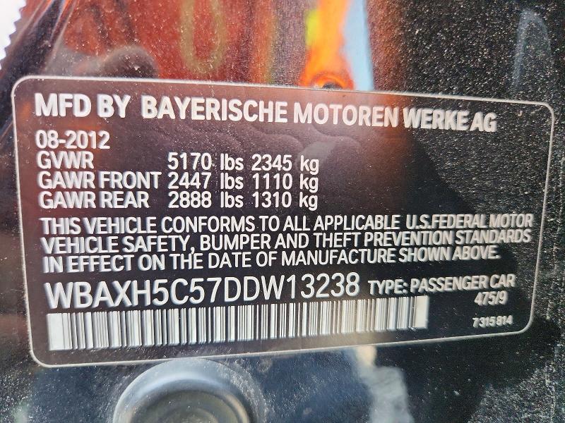 2013 Bmw 528 მანქანა იყიდება აუქციონზე, vin: WBAXH5C57DDW13238, აუქციონის ნომერი: 62145796