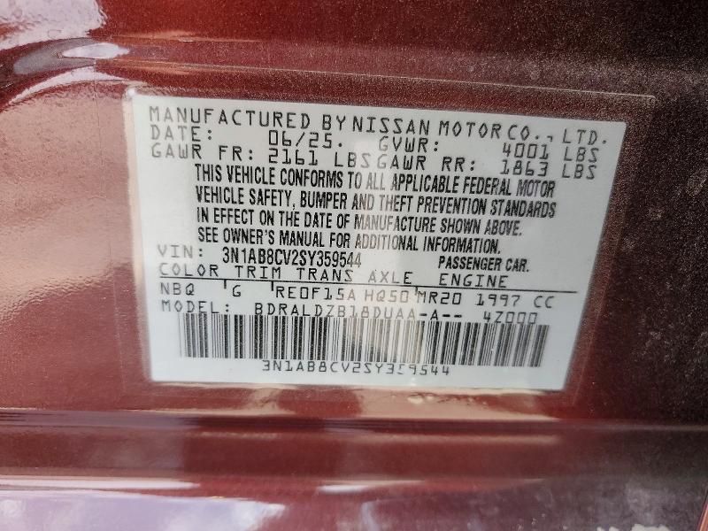 Auction sale of the 2025 Nissan Sentra, vin: 3N1AB8CV2SY359544, lot number: 61171806