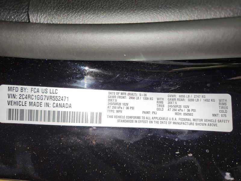 2027 Chrysler Pacifica მანქანა იყიდება აუქციონზე, vin: 2C4RC1GG7VR552471, აუქციონის ნომერი: 58996146