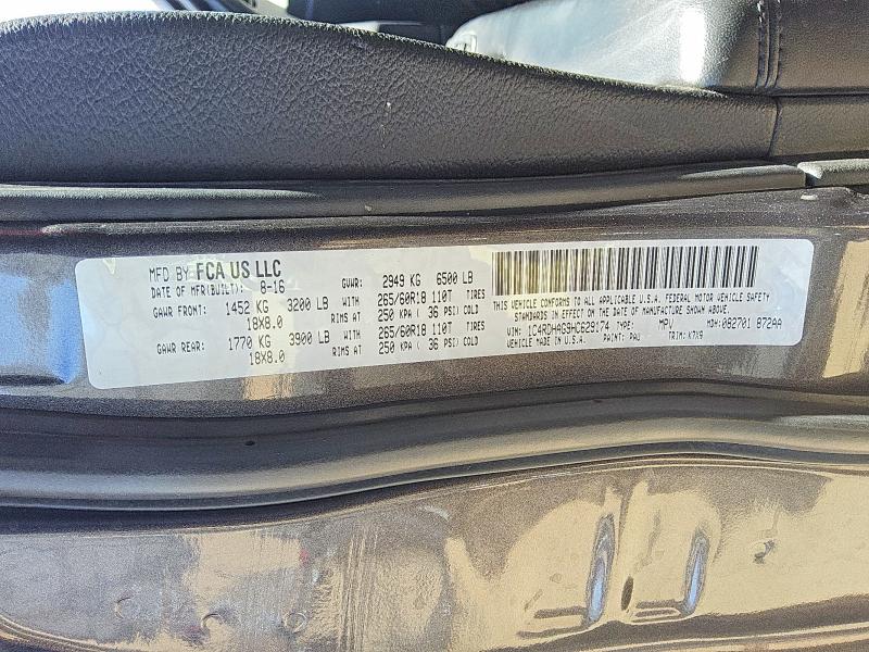 Aukcja sprzedaży 2017 Dodge Durango, vin: 1C4RDHAG9HC629174, numer aukcji: 57608996