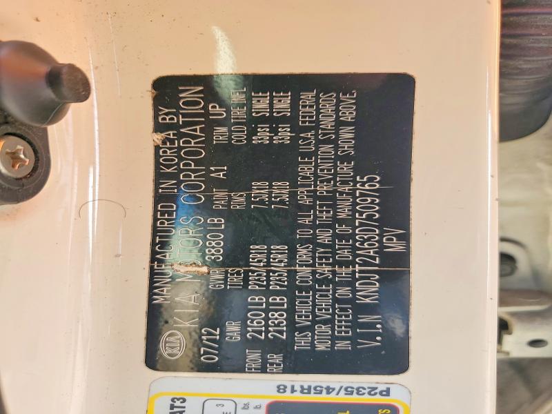 2013 Kia Soul მანქანა იყიდება აუქციონზე, vin: KNDJT2A63D7509765, აუქციონის ნომერი: 59610286