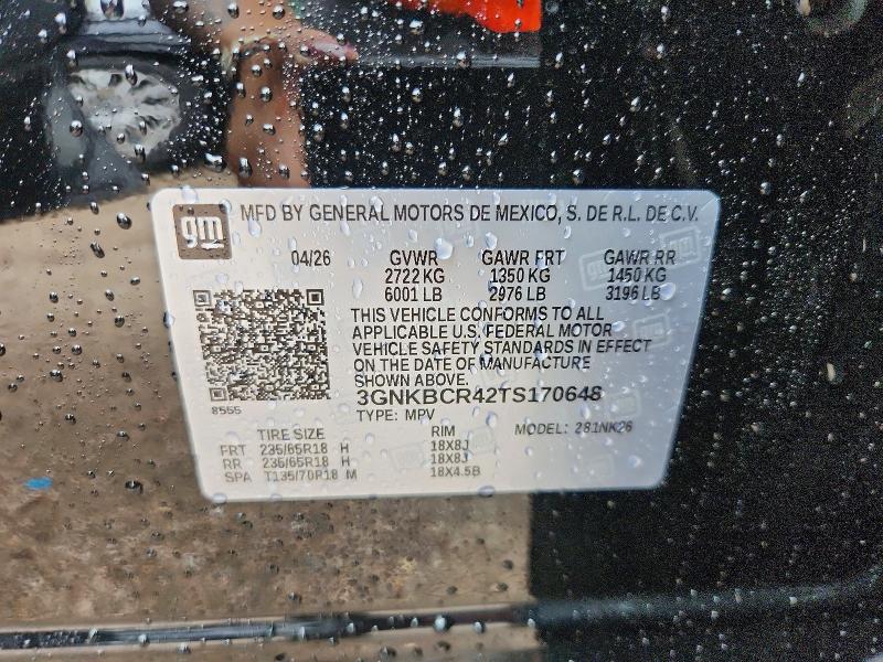 2026 Chevrolet Blazer მანქანა იყიდება აუქციონზე, vin: 3GNKBCR42TS170648, აუქციონის ნომერი: 60747806