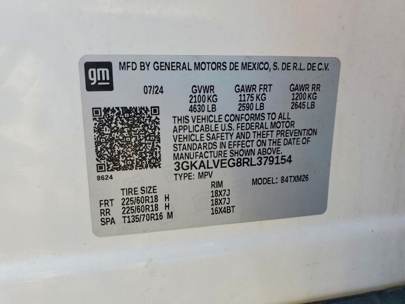 2024 Gmc Terrain მანქანა იყიდება აუქციონზე, vin: 3GKALVEG8RL379154, აუქციონის ნომერი: 60585326