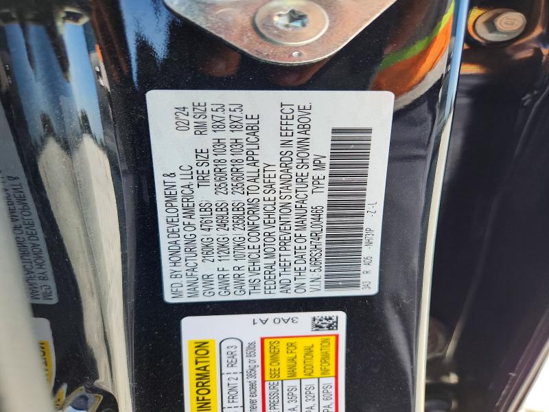 Продаж на аукціоні авто 2024 Honda Cr-v, vin: 5J6RS3H74RL004465, номер лоту: 63343266