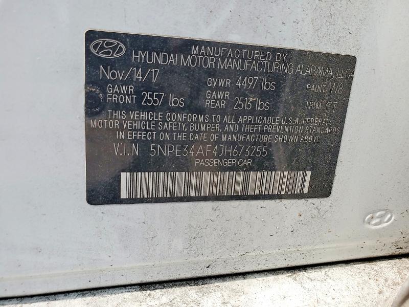 2018 Hyundai Sonata მანქანა იყიდება აუქციონზე, vin: 5NPE34AF4JH673255, აუქციონის ნომერი: 60324406