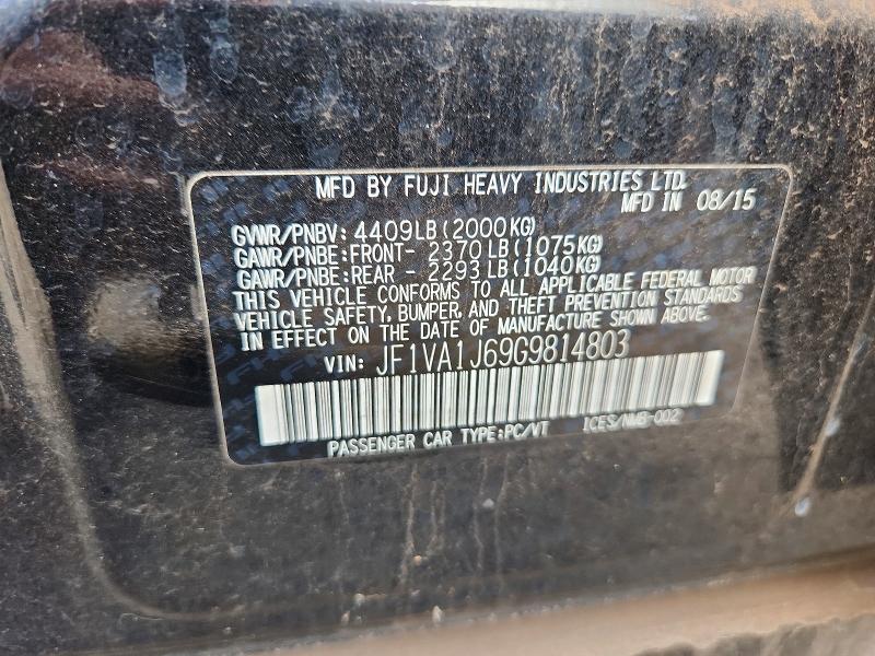 Продаж на аукціоні авто 2016 Subaru Wrx, vin: JF1VA1J69G9814803, номер лоту: 62519686