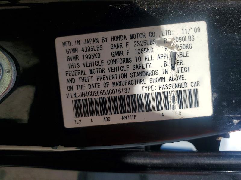 2010 Acura Tsx მანქანა იყიდება აუქციონზე, vin: JH4CU2E65AC016137, აუქციონის ნომერი: 60506796