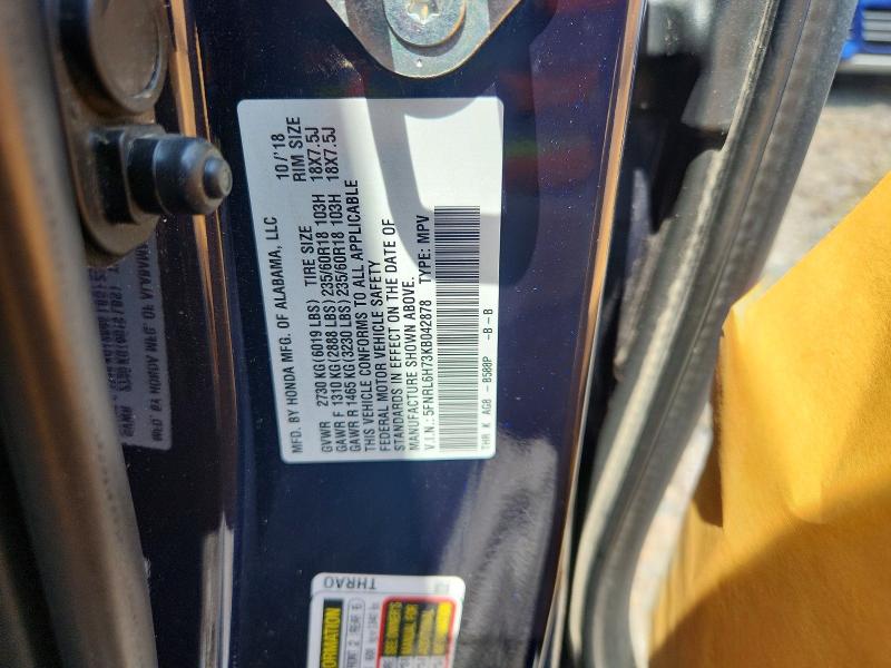 62006176 :رقم المزاد ، 5FNRL6H73KB042878 vin ، 2019 Honda Odyssey مزاد بيع