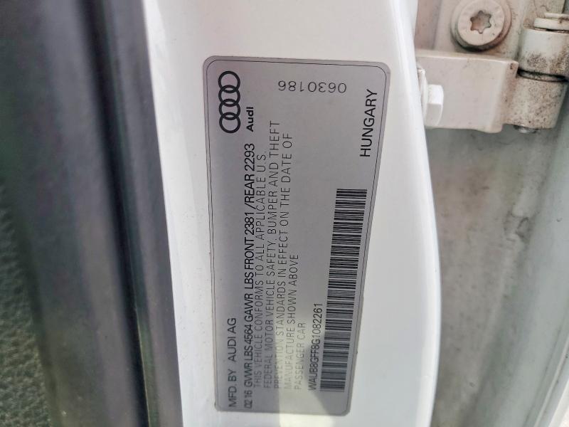 Aukcja sprzedaży 2016 Audi A3, vin: WAUB8GFF8G1082261, numer aukcji: 61487606