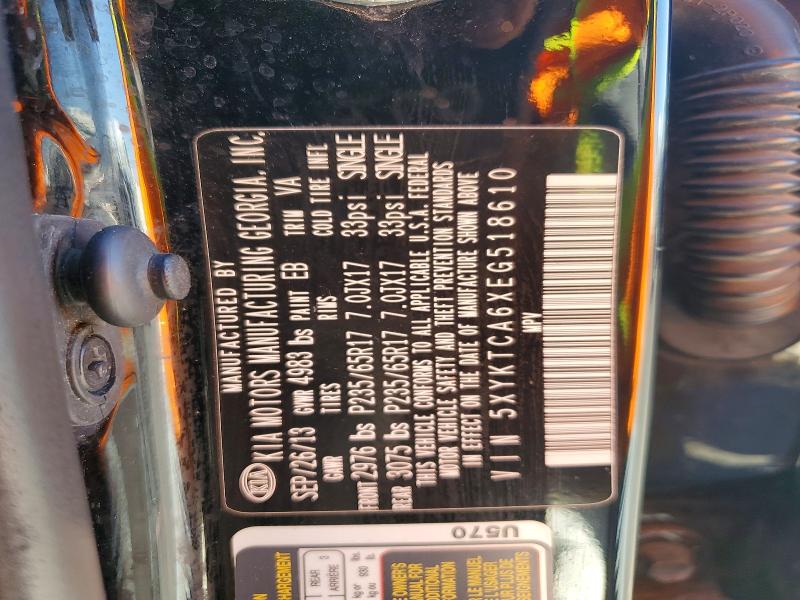 Aukcja sprzedaży 2014 Kia Sorento, vin: 5XYKTCA6XEG518610, numer aukcji: 60950886