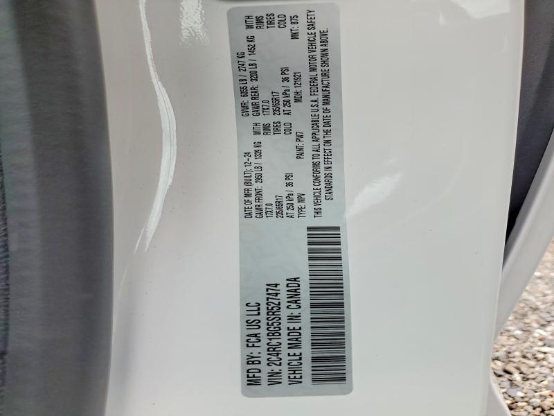 63022666 :رقم المزاد ، 2C4RC1BG5SR527474 vin ، 2025 Chrysler Pacifica مزاد بيع