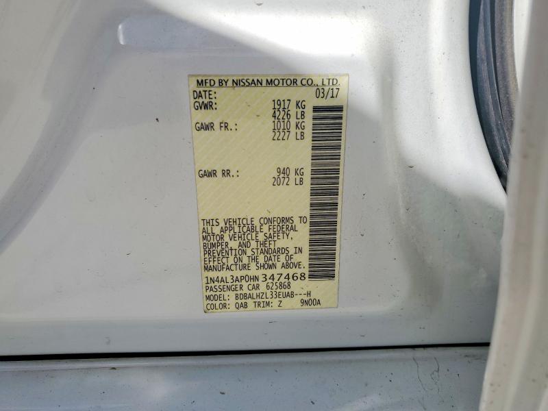 Продажа на аукционе авто 2017 Nissan Altima, vin: 1N4AL3AP0HN347468, номер лота: 59674496