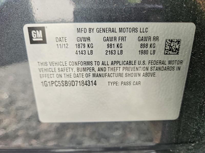 Продажа на аукционе авто 2013 Chevrolet Cruze, vin: 1G1PC5SB9D7184314, номер лота: 61673676