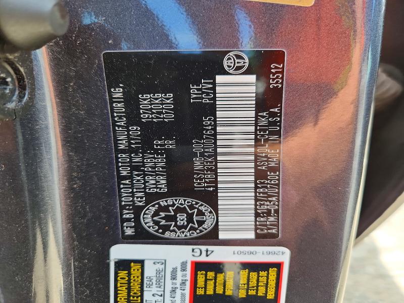 2010 Toyota Camry მანქანა იყიდება აუქციონზე, vin: 4T1BF3EK1AU076495, აუქციონის ნომერი: 60651576